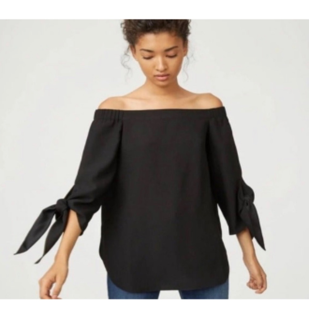 Club Monaco Black Off The Shoulder Sophia Top Womens size 10 - Picture 1 of 10